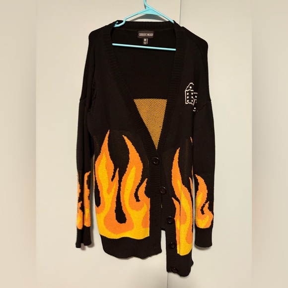 KNIT FLAME CARDIGAN 🔥 Dolls Kill 🔪 - Picture 2 of 4